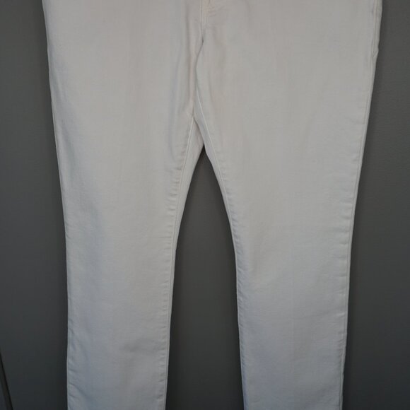New Good American Good Straight High Waist Raw Hem Jeans in White037 size 10/30 - Picture 5 of 16